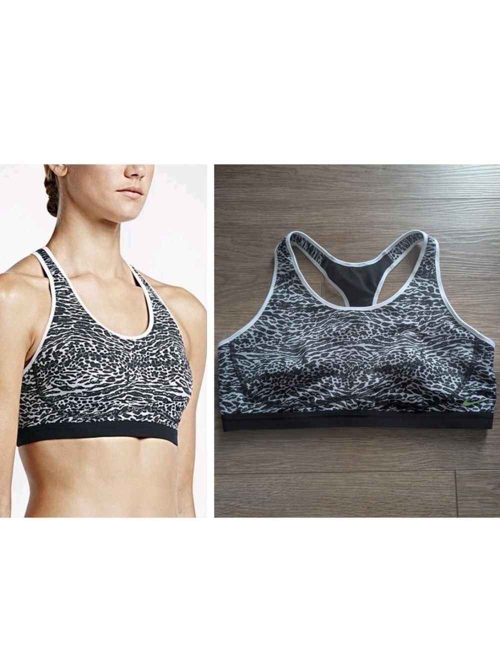 Nike | Pro Classic Fierce Printed Sports Bra In Black / White